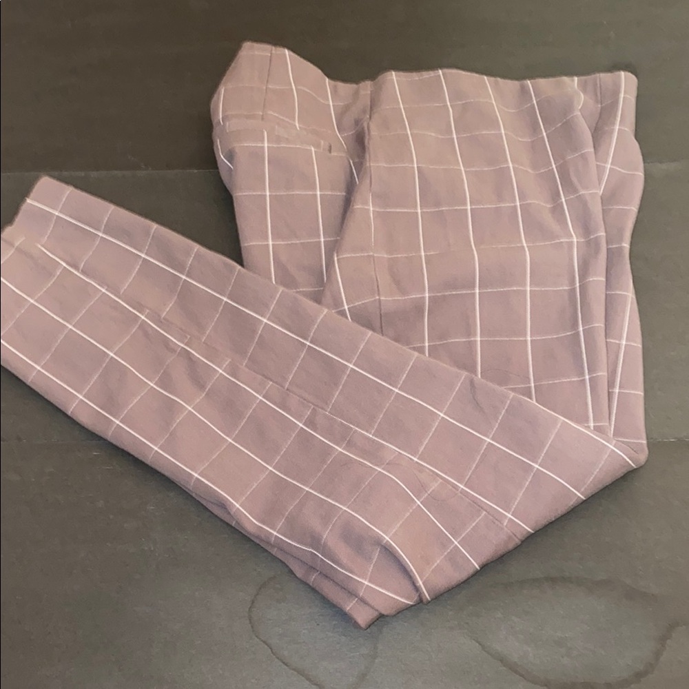 A New Day Size 4 Women's Checkered Trousers - Mauve and White - Picture 4 of 12